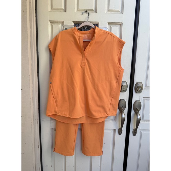 Figs Other - FIGS Rafaela Oversized Sleeveless Scrub Set Shaka Orange Size Large Petite
